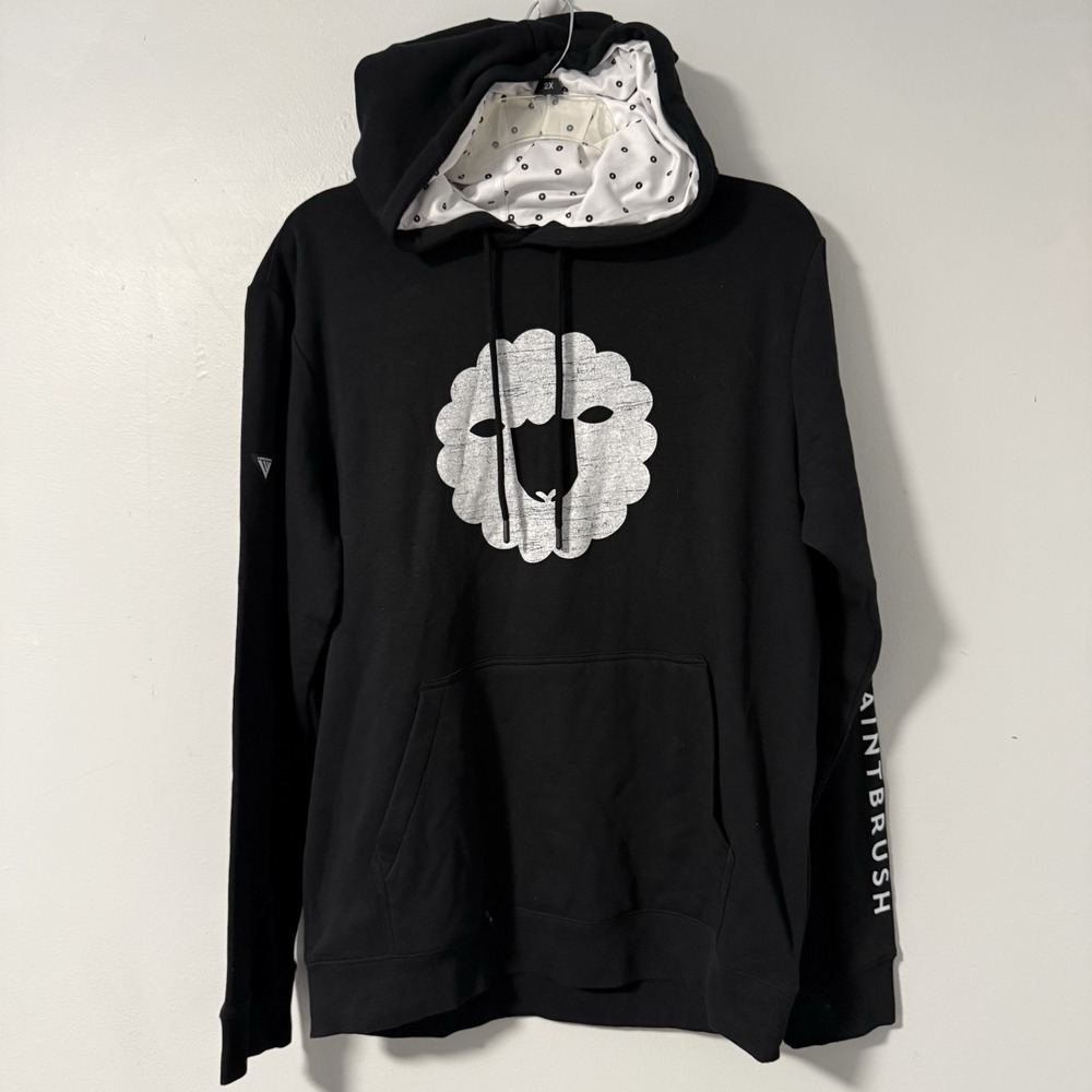 Levelwear Men's Hoodie Black White Sheep Face‎ Graphic L The Paintbrush